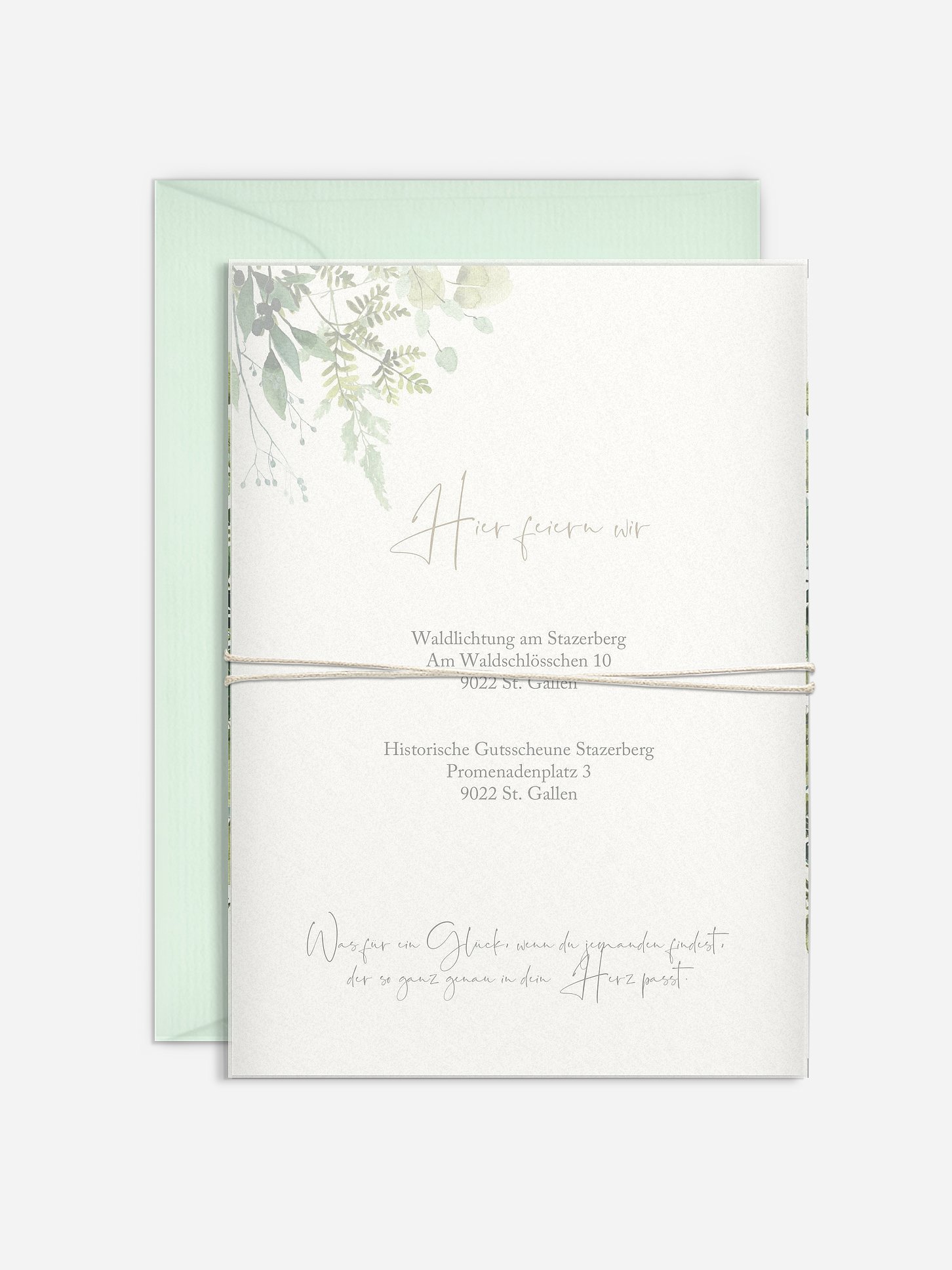 Hochzeitseinladung Rustic Green Magic