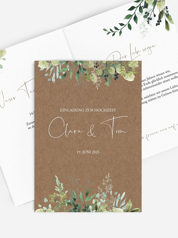 Hochzeitseinladung Rustic Green Magic