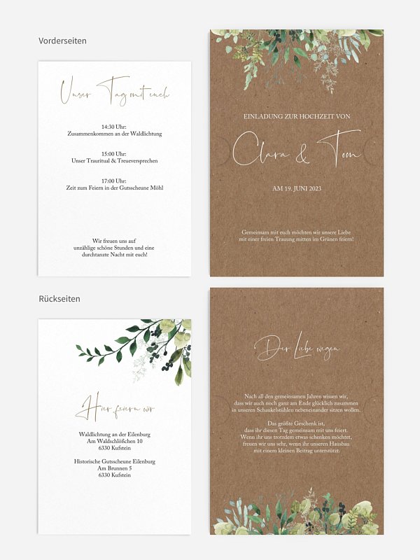 Hochzeitseinladung Rustic Green Magic