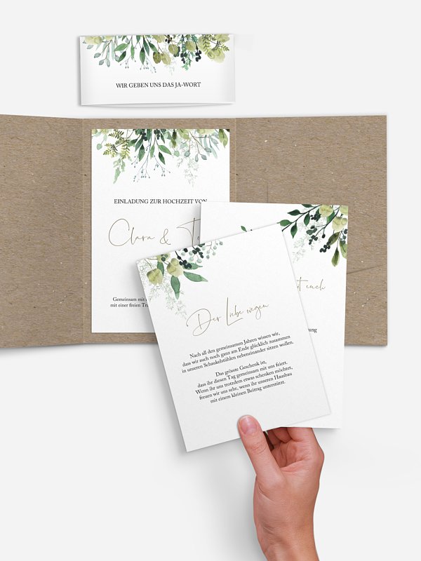 Hochzeitseinladung Rustic Green Magic