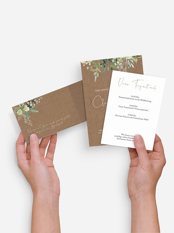 Hochzeitseinladung Rustic Green Magic