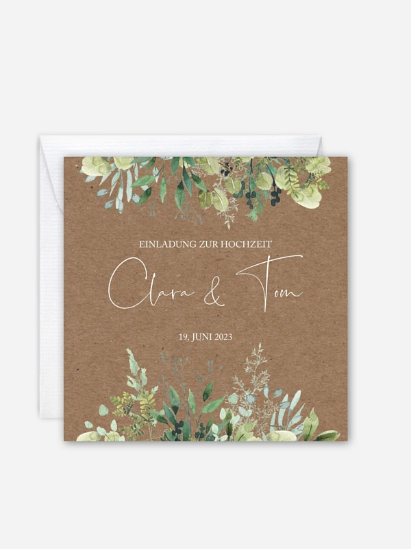 Hochzeitseinladung Rustic Green Magic