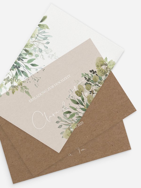 Hochzeitseinladung Rustic Green Magic