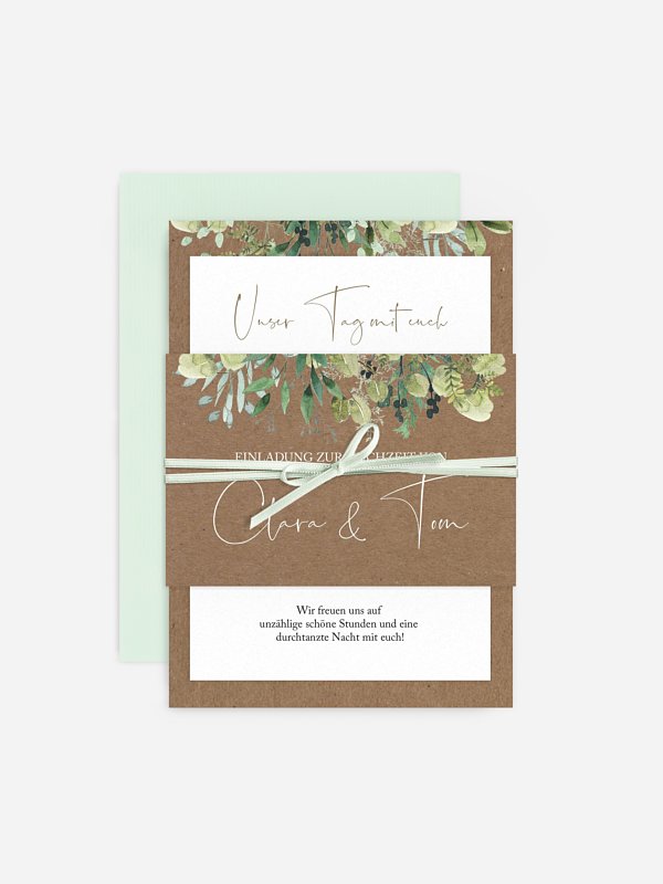 Hochzeitseinladung Rustic Green Magic