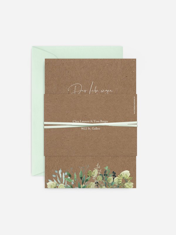 Hochzeitseinladung Rustic Green Magic