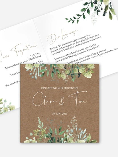 Hochzeitseinladung Rustic Green Magic