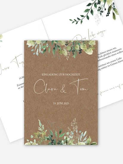 Hochzeitseinladung Rustic Green Magic