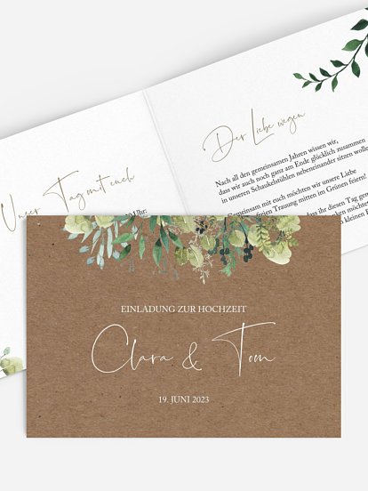 Hochzeitseinladung Rustic Green Magic