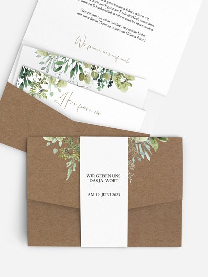 Hochzeitseinladung Rustic Green Magic