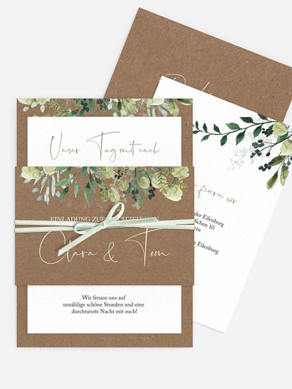 Hochzeitseinladung Rustic Green Magic