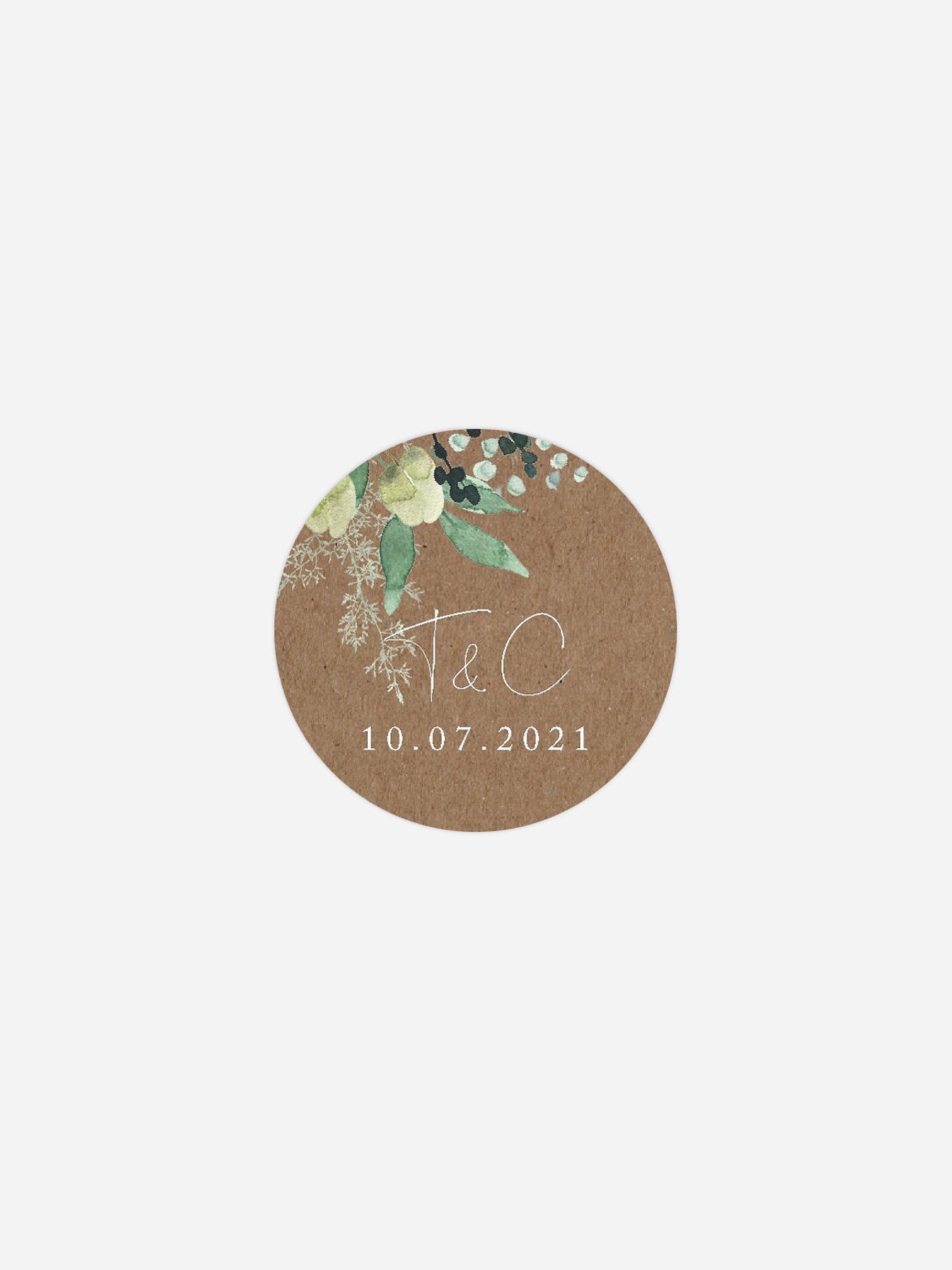 Geschenkaufkleber Hochzeit Rustic Green Magic