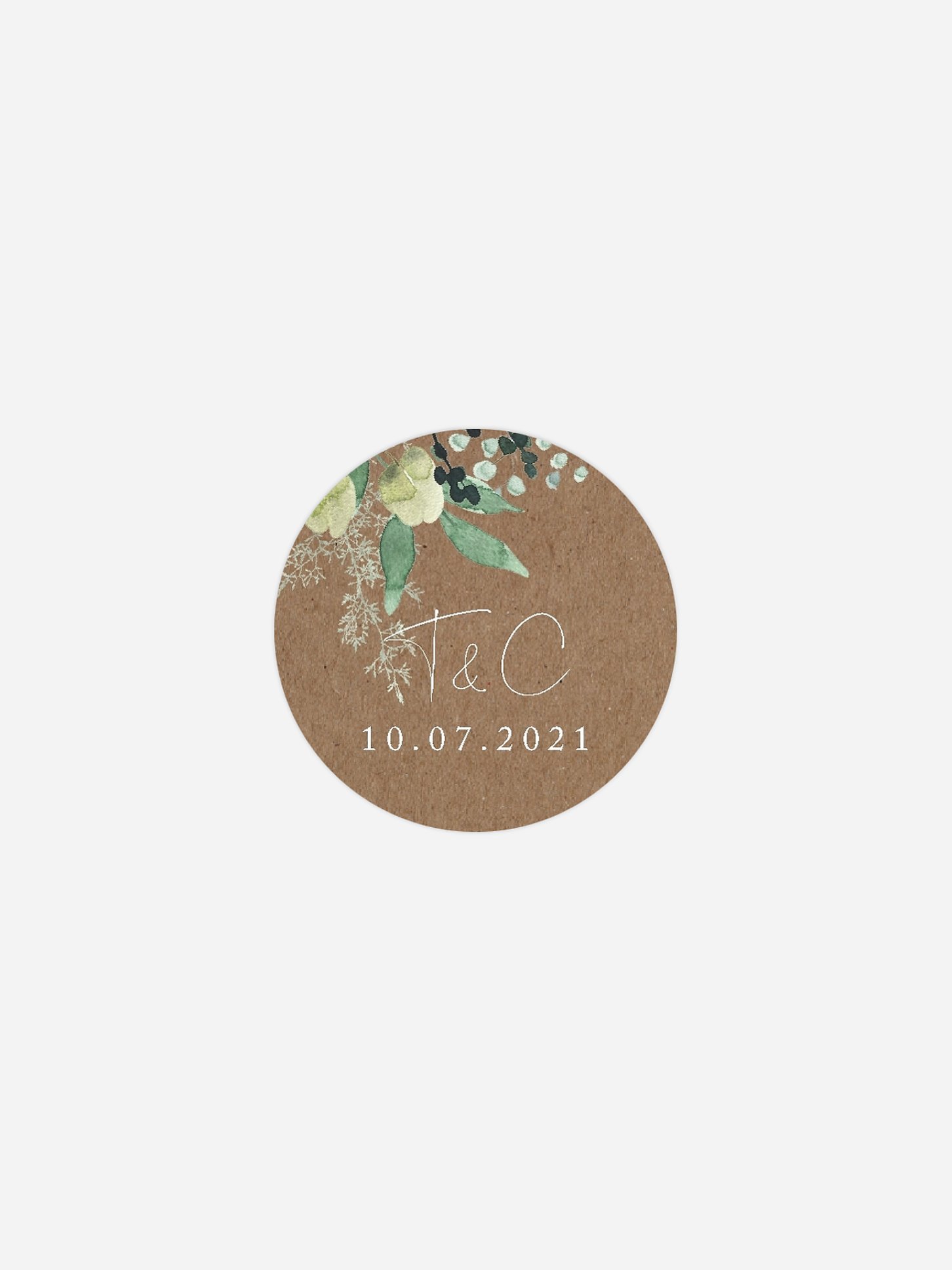 Geschenkaufkleber Hochzeit Rustic Green Magic
