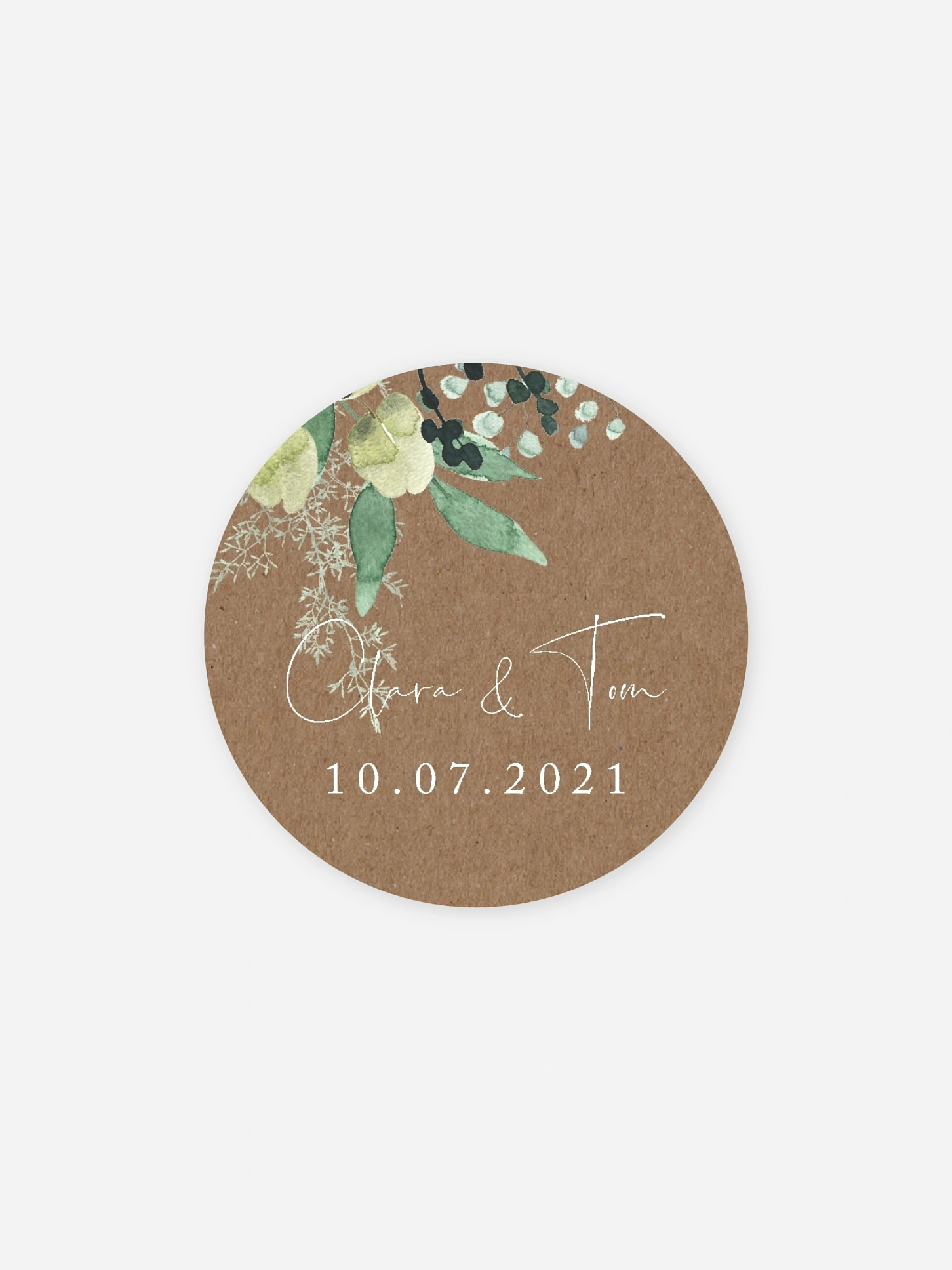 Geschenkaufkleber Hochzeit Rustic Green Magic