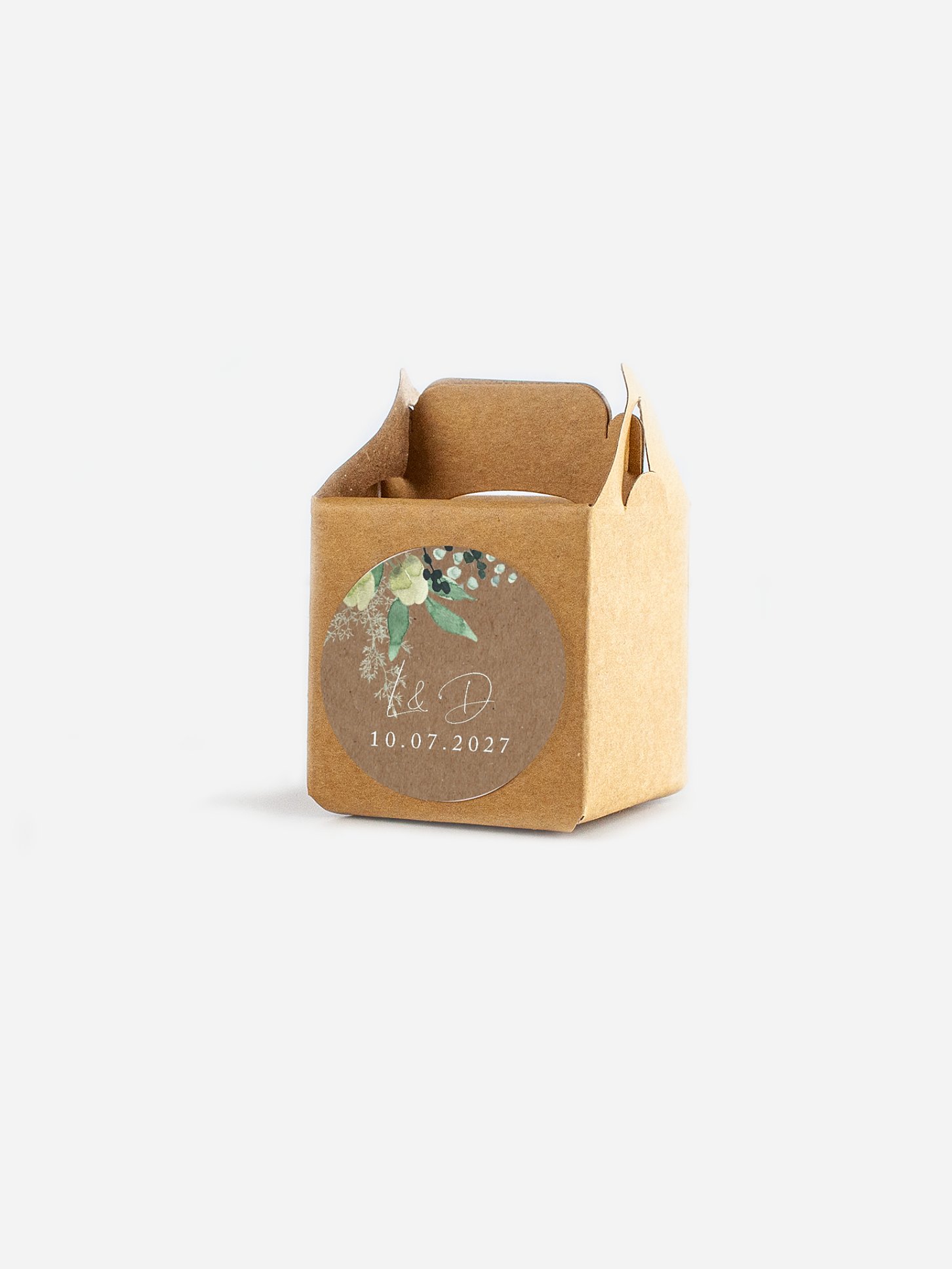 Étiquette cadeau mariage Green magic effet kraft
