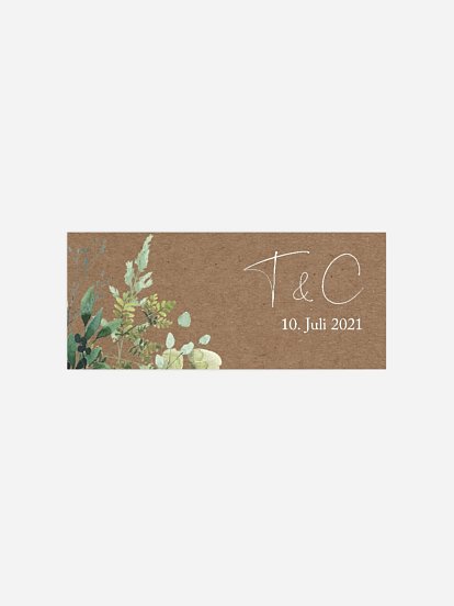 Geschenkaufkleber Hochzeit Rustic Green Magic