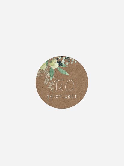 Geschenkaufkleber Hochzeit Rustic Green Magic