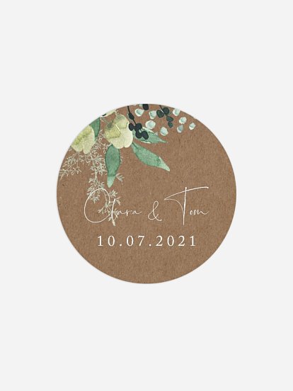 Geschenkaufkleber Hochzeit Rustic Green Magic