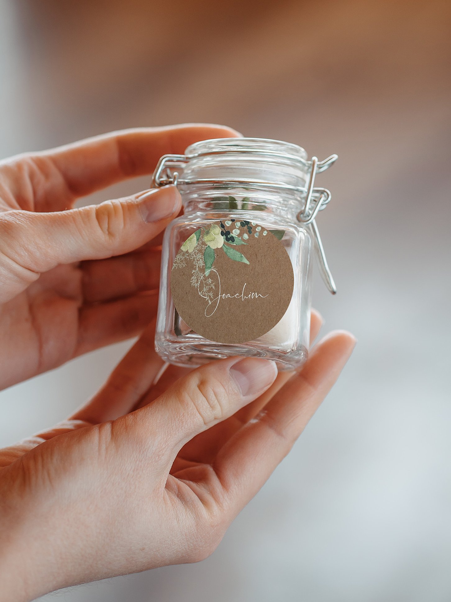 Geschenkaufkleber personalisiert Rustic Green Magic