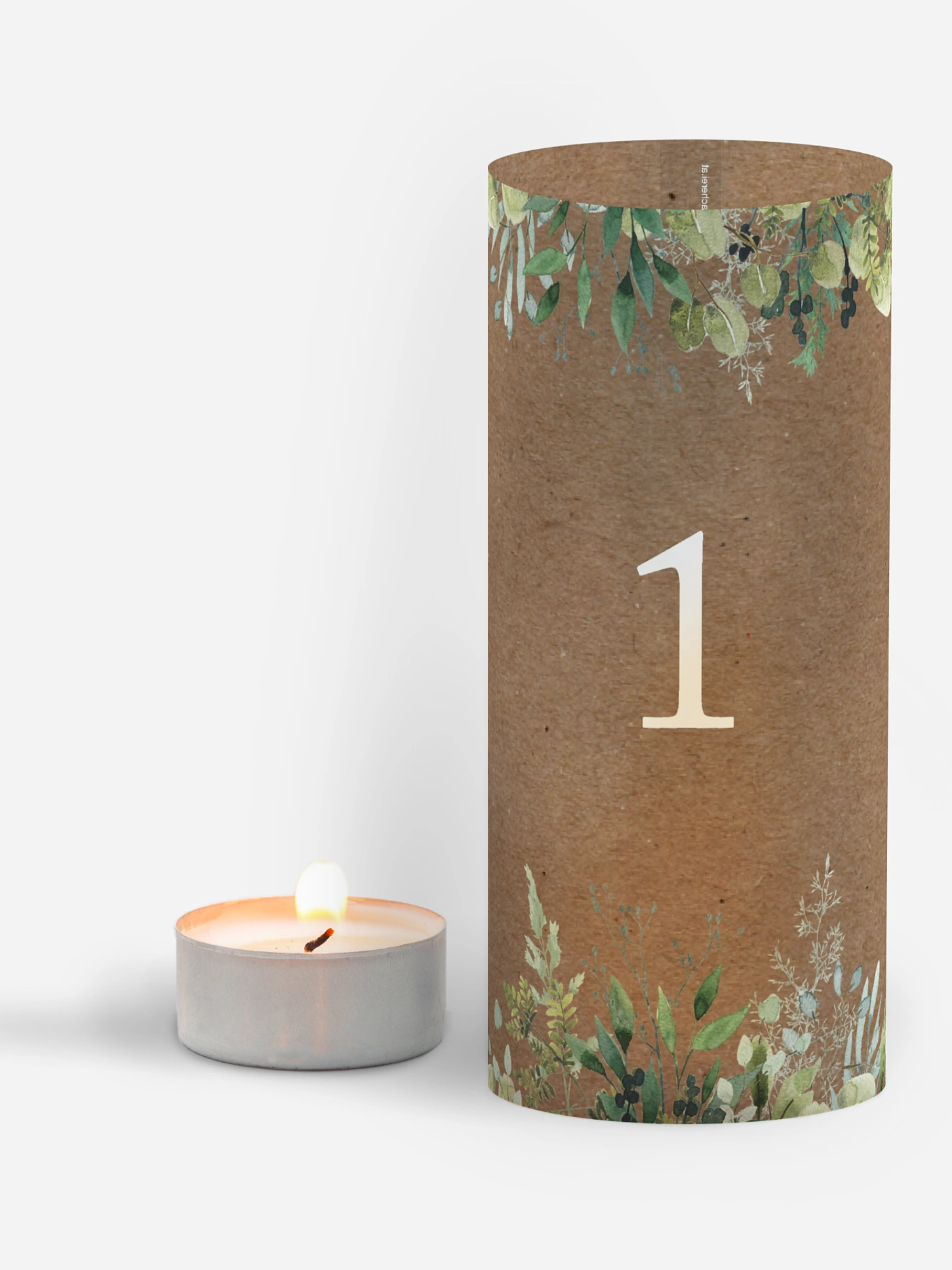 Tischnummer Rustic Green Magic