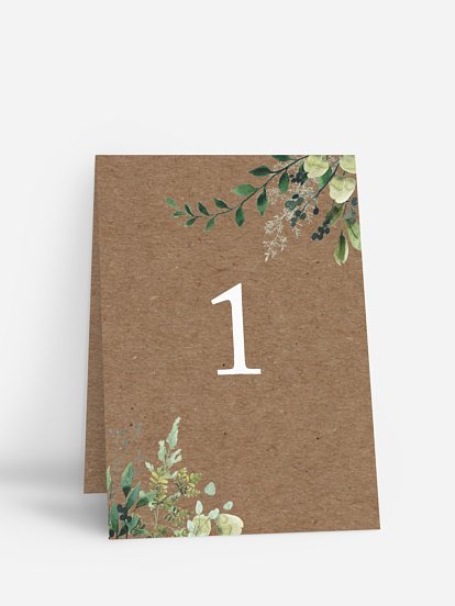 Tischnummer Rustic Green Magic