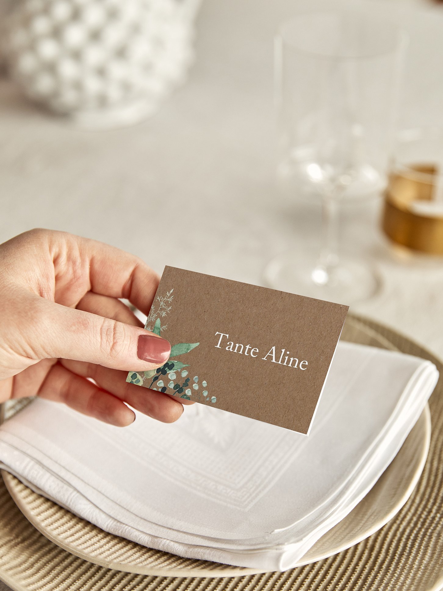 Tischkarte Hochzeit Rustic Green Magic