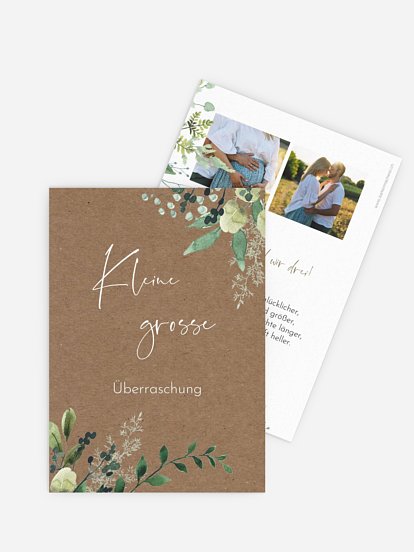 Schwangerschaftskarten Rustic Green Magic