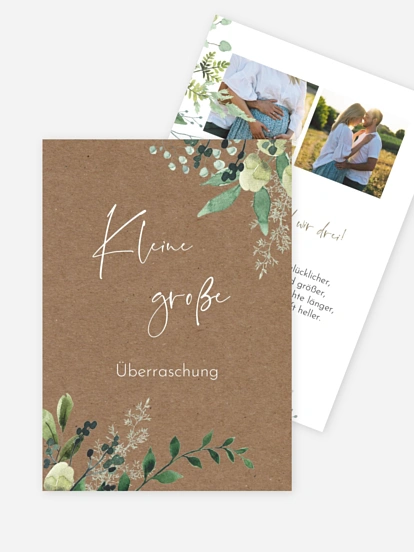 Schwangerschaftskarten Rustic Green Magic