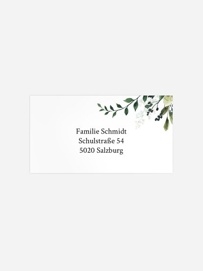 Empfängeraufkleber Hochzeit Rustic Green Magic