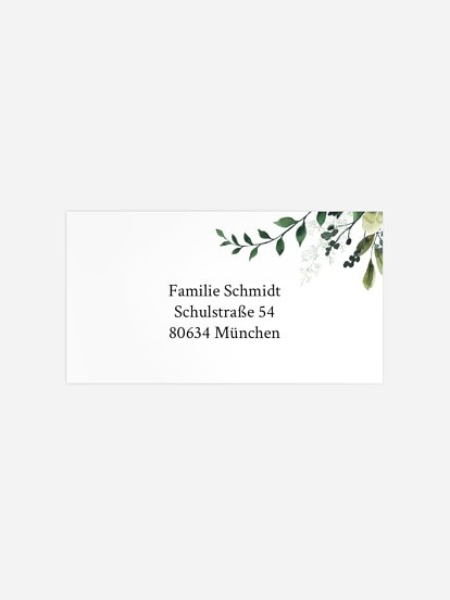 Empfängeraufkleber Hochzeit Rustic Green Magic