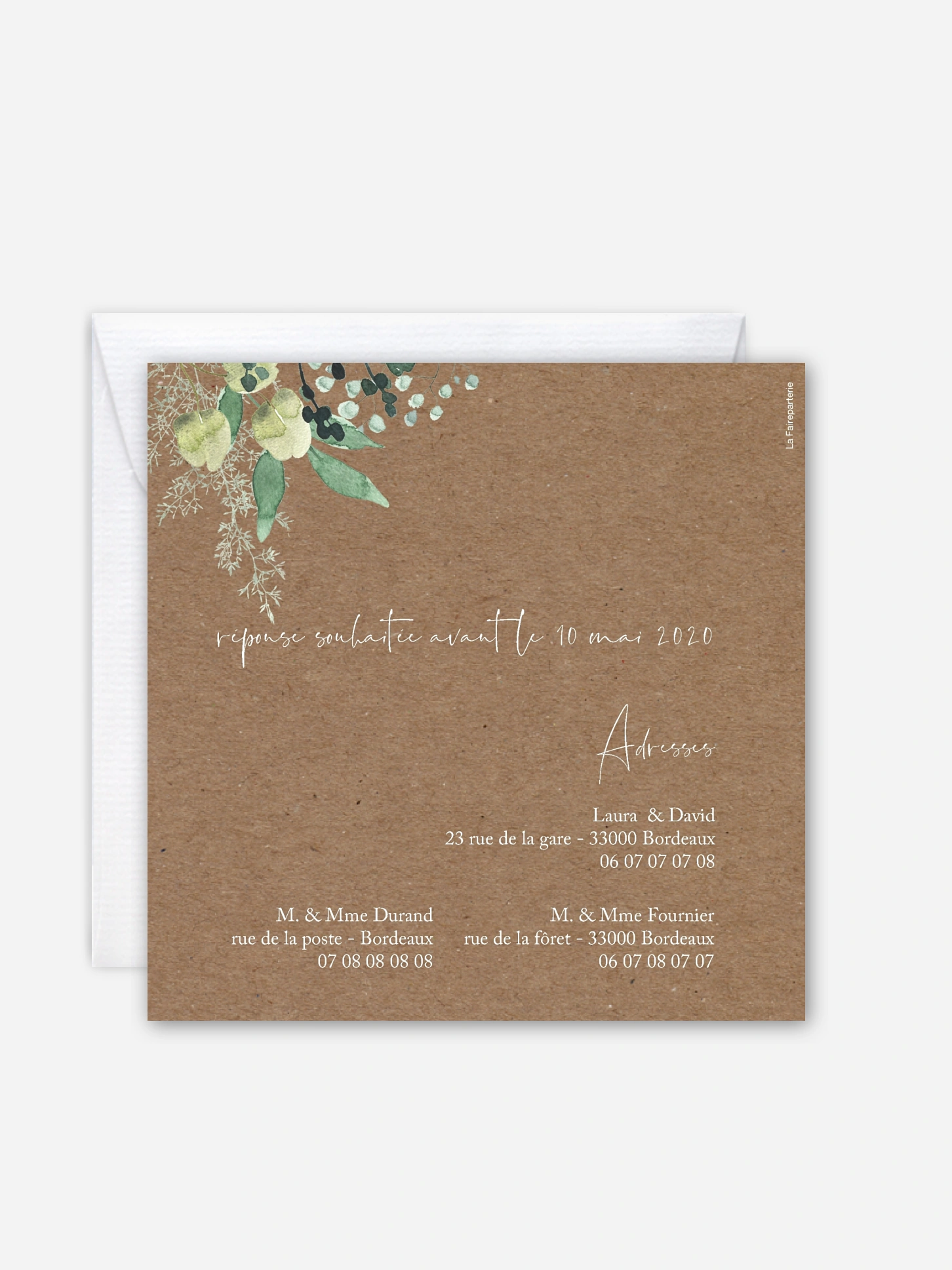 Faire-part de mariage Green magic effet kraft