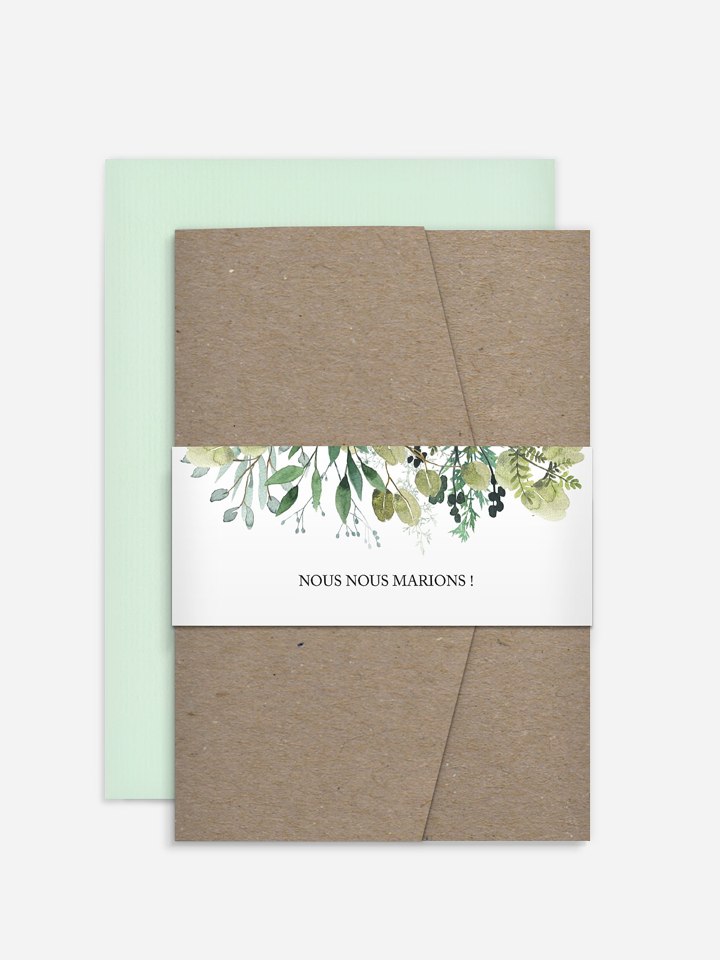 Faire-part de mariage Green magic effet kraft