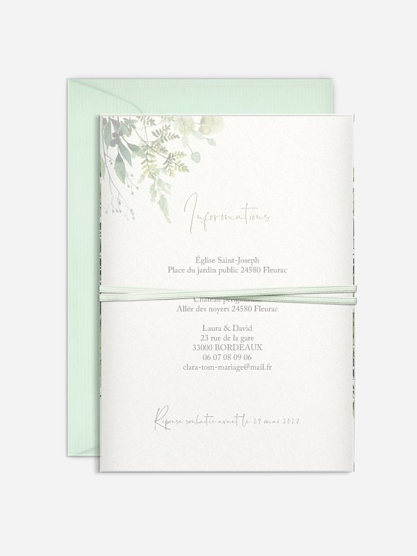 Faire-part de mariage Green magic effet kraft