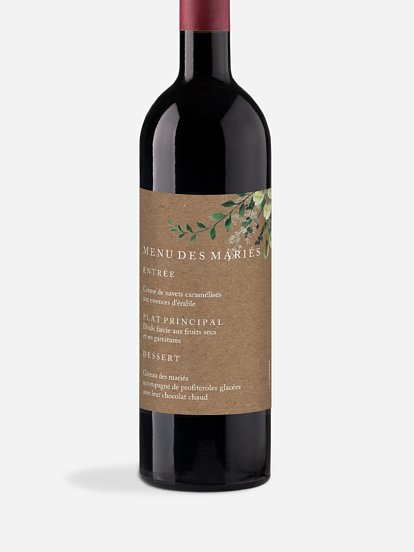 Etiquette bouteille Green magic effet kraft