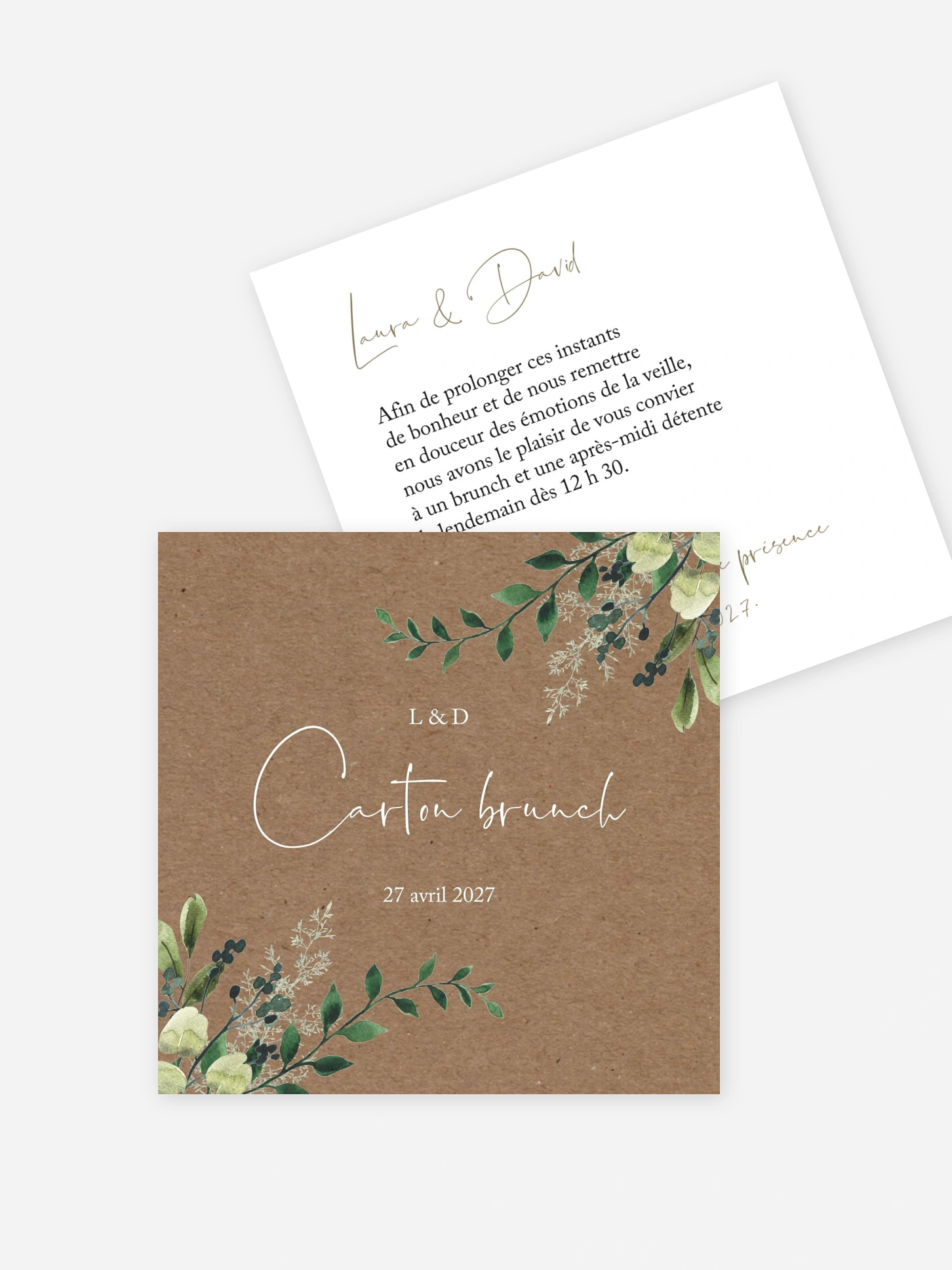 Carte brunch Green magic effet kraft