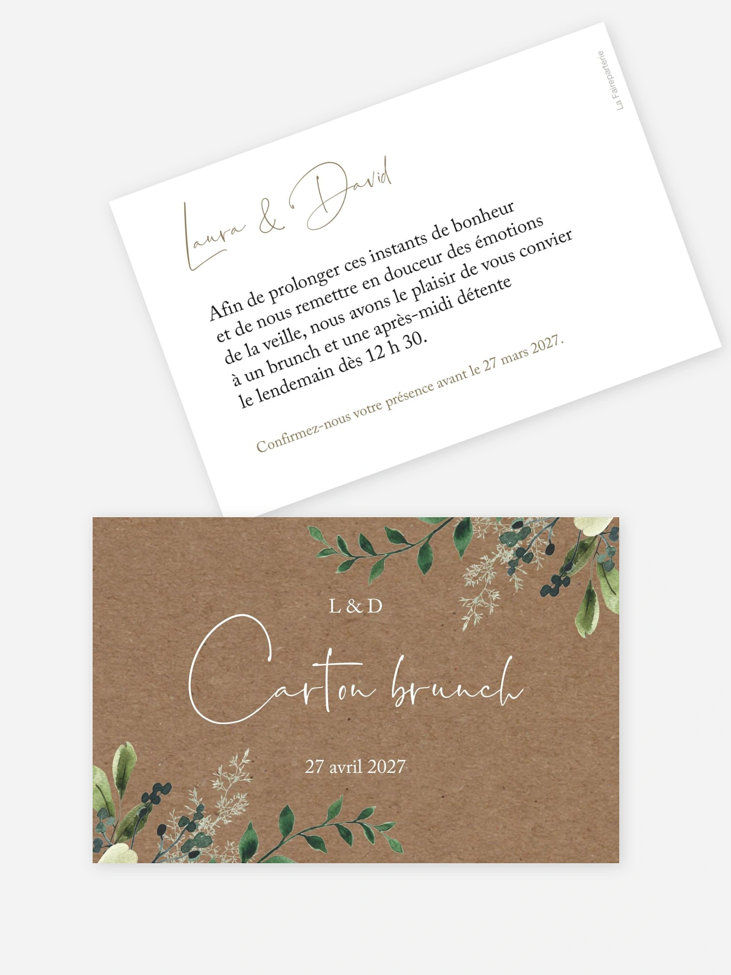Carte brunch Green magic effet kraft