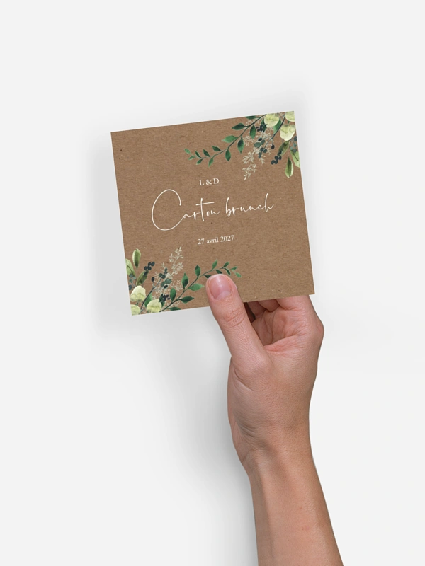 Carte brunch Green magic effet kraft
