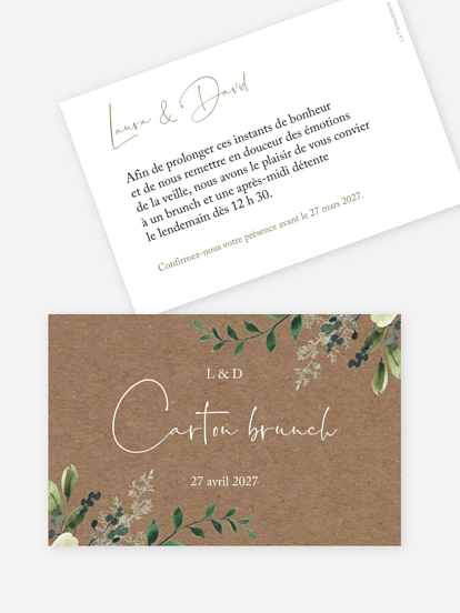 Carte brunch Green magic effet kraft