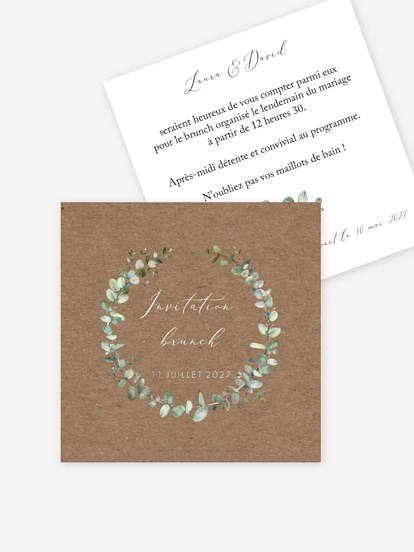 Carte brunch Green minimal effet kraft
