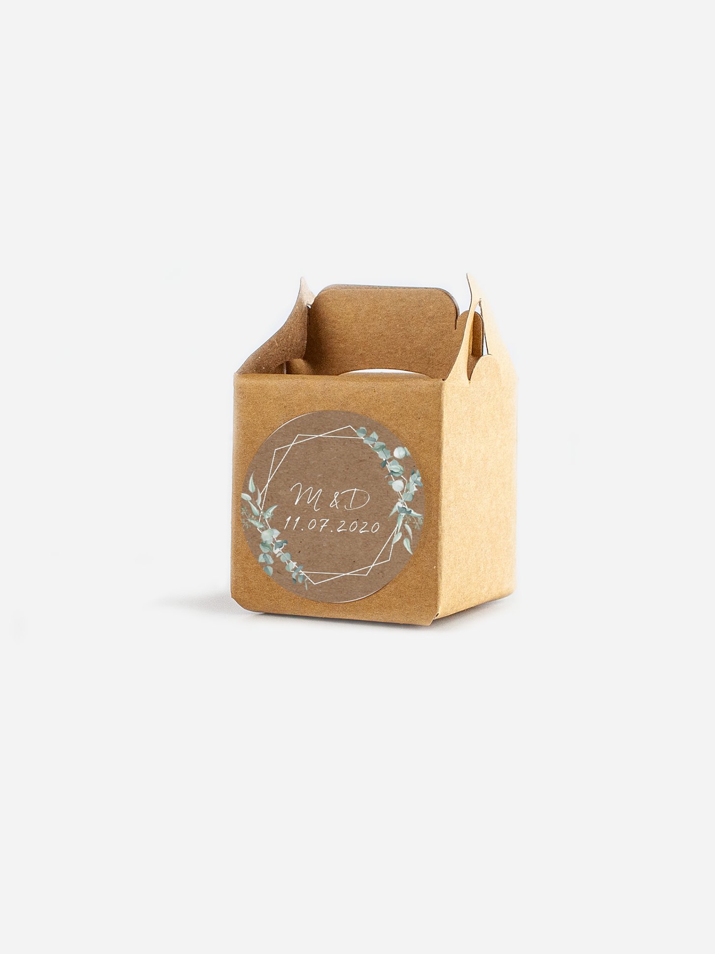 Étiquette cadeau mariage Soft greenery effet kraft