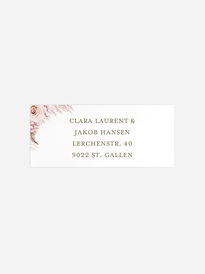 Absenderaufkleber Hochzeit Bloomy Love