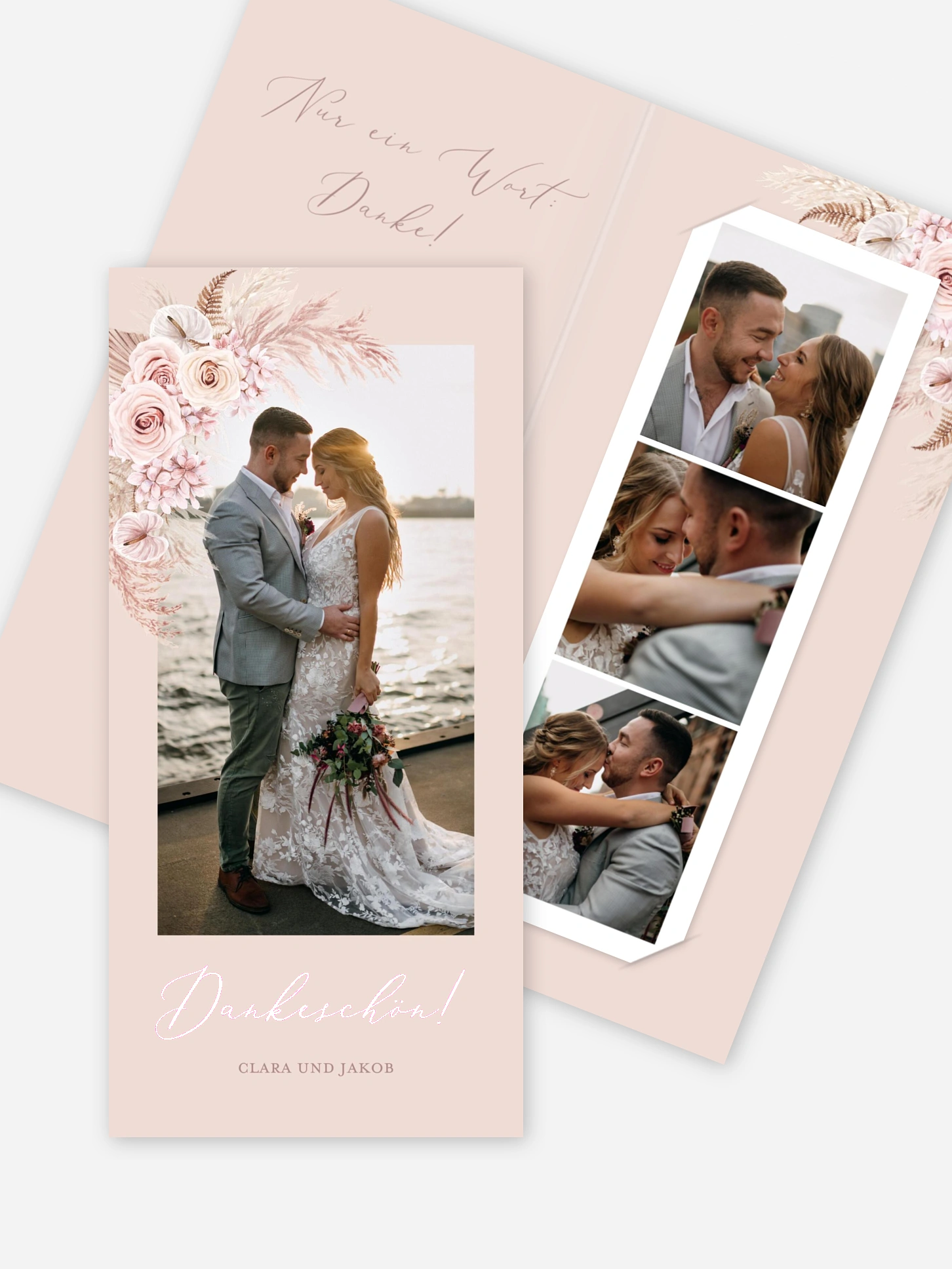 Dankeskarte Hochzeit Bloomy Love