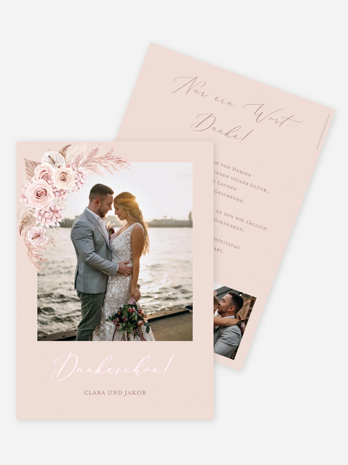 Dankeskarte Hochzeit Bloomy Love
