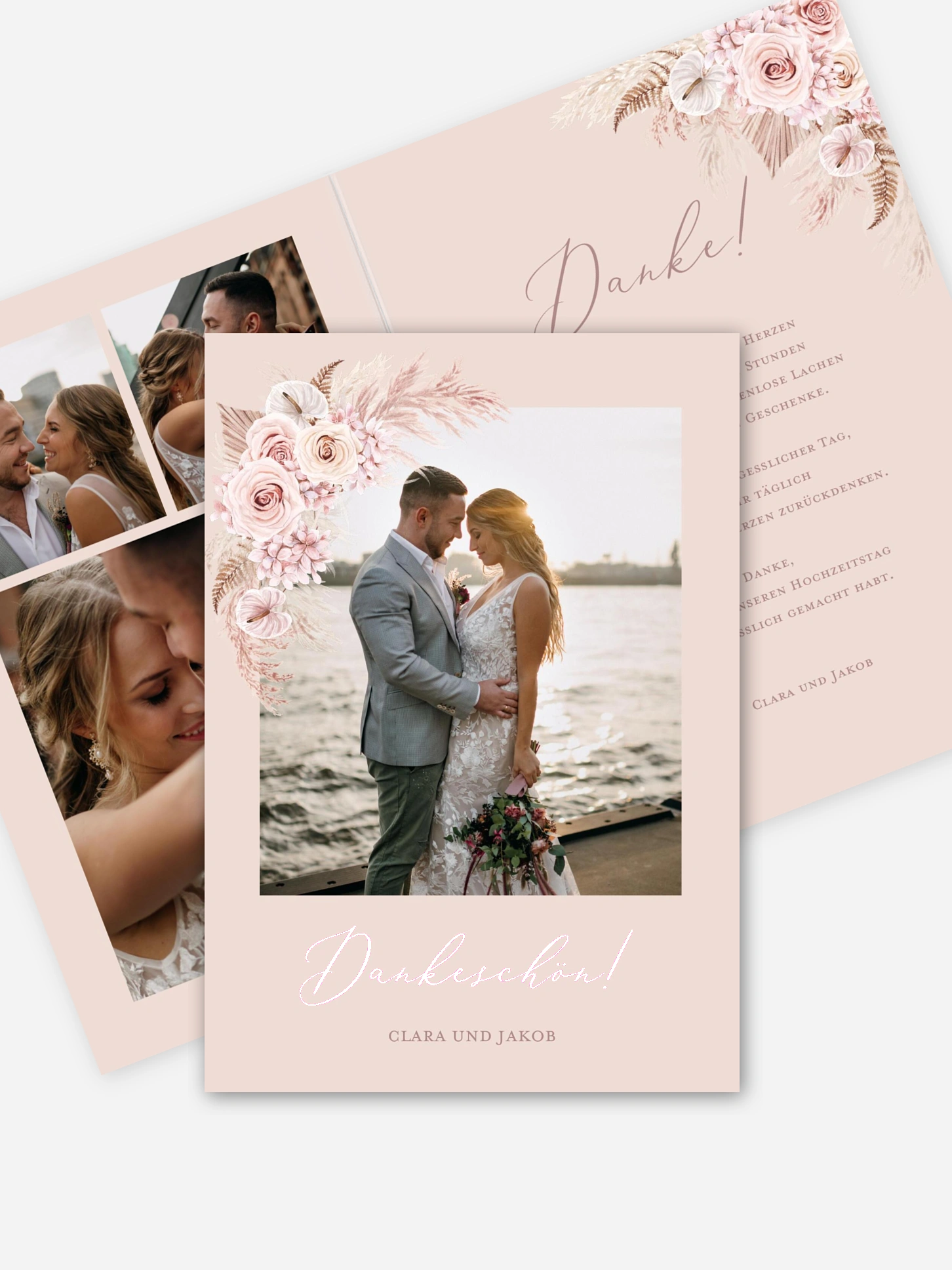 Dankeskarte Hochzeit Bloomy Love