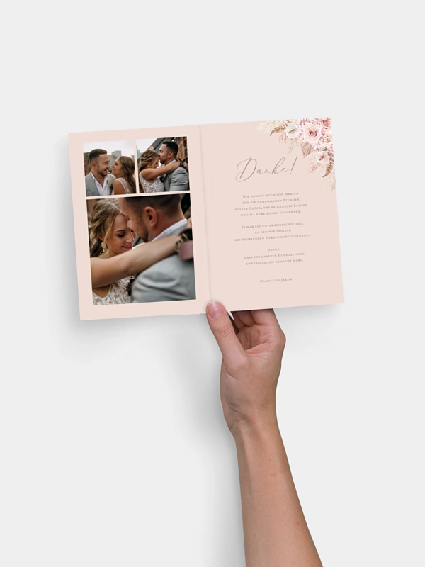 Dankeskarte Hochzeit Bloomy Love