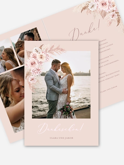 Dankeskarte Hochzeit Bloomy Love