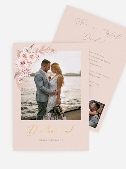 Dankeskarte Hochzeit Bloomy Love