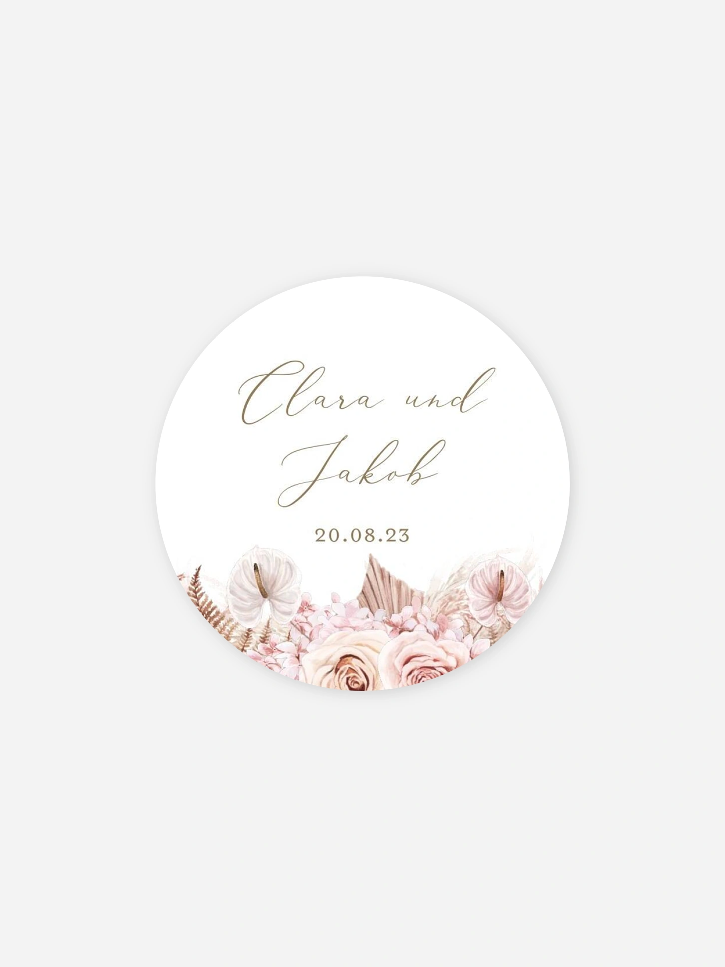 Geschenkaufkleber Hochzeit Bloomy Love