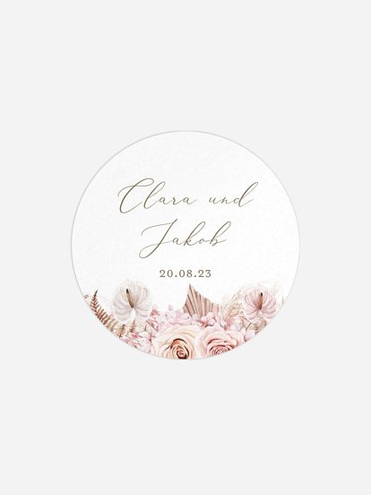 Geschenkaufkleber Hochzeit Bloomy Love