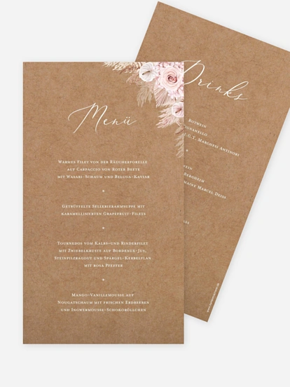 Menükarte Hochzeit Bloomy Love