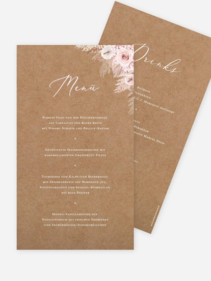 Menükarte Hochzeit Bloomy Love